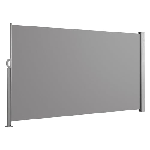 SVITA Seitenmarkise ausziehbar Sichtschutz Balkonmarkise Sichtschutz Sonnenschutz UV50+Terrasse 300x160cm Hellgrau von SVITA