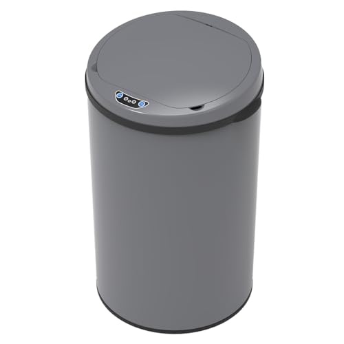 SVITA Sensor-Mülleimer 30L Stahl Mülleimer mit Sensor Elektrischer Abfalleimer Küche Automatik Mülleimer mit Sensor Grau von SVITA