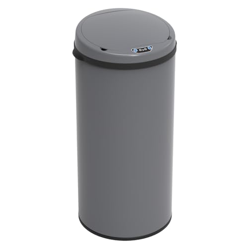 SVITA Sensor-Mülleimer 50L Stahl Mülleimer mit Sensor Elektrischer Abfalleimer Küche Automatikmülleimer mit Sensor Grau von SVITA