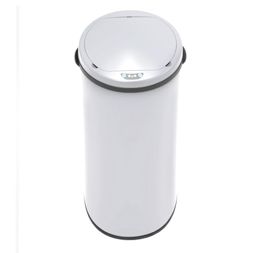 SVITA Sensor-Mülleimer 50L Stahl Mülleimer mit Sensor Elektrischer Abfalleimer Küche Automatikmülleimer mit Sensor Weiß von SVITA