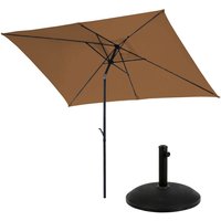 SVITA Sonnenschirm Set mit Schirmständer 3x2m Balkonschirm rechteckig Taupe von SVITA