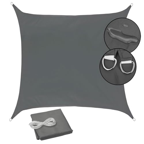 SVITA Sonnensegel viereckig wasserdicht 160g/m² UV-Schutz Sonnenschutz Garten Balkon Befestigung Dunkelgrau 5x5m SVITA Sonnensegel viereckig wasserdicht 160g/m² UV-Schutz Sonnenschutz Garten Balkon Befestigung Dunkelgrau 5x5m von SVITA