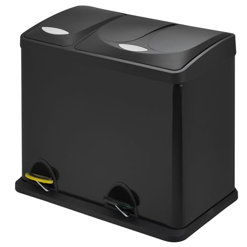 SVITA TC2Combo26 Küchen-Eimer 26Liter Schwarz 8L+18L kombiniert doppelt Abfalleimer 2er-Mülleimer Mülltrennung Treteimer SVITA TC2Combo26 Küchen-Eimer 26Liter Schwarz 8L+18L kombiniert doppelt Abfalleimer 2er-Mülleimer Mülltrennung Treteimer von SVITA