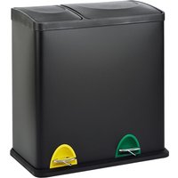 Svita - TC2Combo35 Mülleimer 35 Liter 12+23l Treteimer Trennsystem Küche Schwarz von SVITA