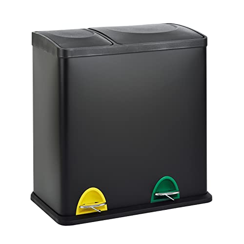 SVITA TC2Combo35 Mülleimer 35Liter kombiniert 12L+23L doppelt Abfalleimer Küchen-Eimer 2er- Mülltrennung Treteimer Schwarz SVITA TC2Combo35 Mülleimer 35Liter kombiniert 12L+23L doppelt Abfalleimer Küchen-Eimer 2er- Mülltrennung Treteimer Schwarz von SVITA