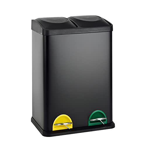 SVITA TC2X20 Küchen-Eimer 40Liter Fassungsvermögen 2x20L Abfalleimer 2er-Mülleimer Mülltrennung Treteimer Schwarz SVITA TC2X20 Küchen-Eimer 40Liter Fassungsvermögen 2x20L Abfalleimer 2er-Mülleimer Mülltrennung Treteimer Schwarz von SVITA
