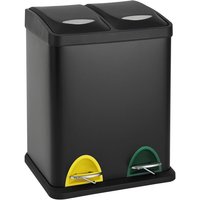 SVITA TC2X8 Mülleimer 16 Liter 2x8L doppelt Kücheneimer Treteimer Schwarz von SVITA