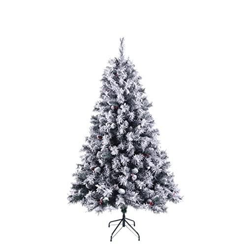 SVITA Künstlicher Weihnachtsbaum 180cm Weiß klappbar mit 661 Zweig-Spitzen inkl. Metall Ständer Christbaum Tannenbaum Schnellaufbau Klappsystem Luvi-Nadeln von SVITA