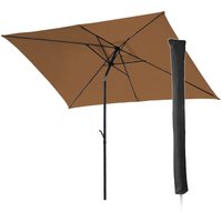 Sonnenschirm Set 3x2m Balkonschirm rechteckig mit Sonnenschutz Matt Schutzhülle Taupe - Svita von SVITA