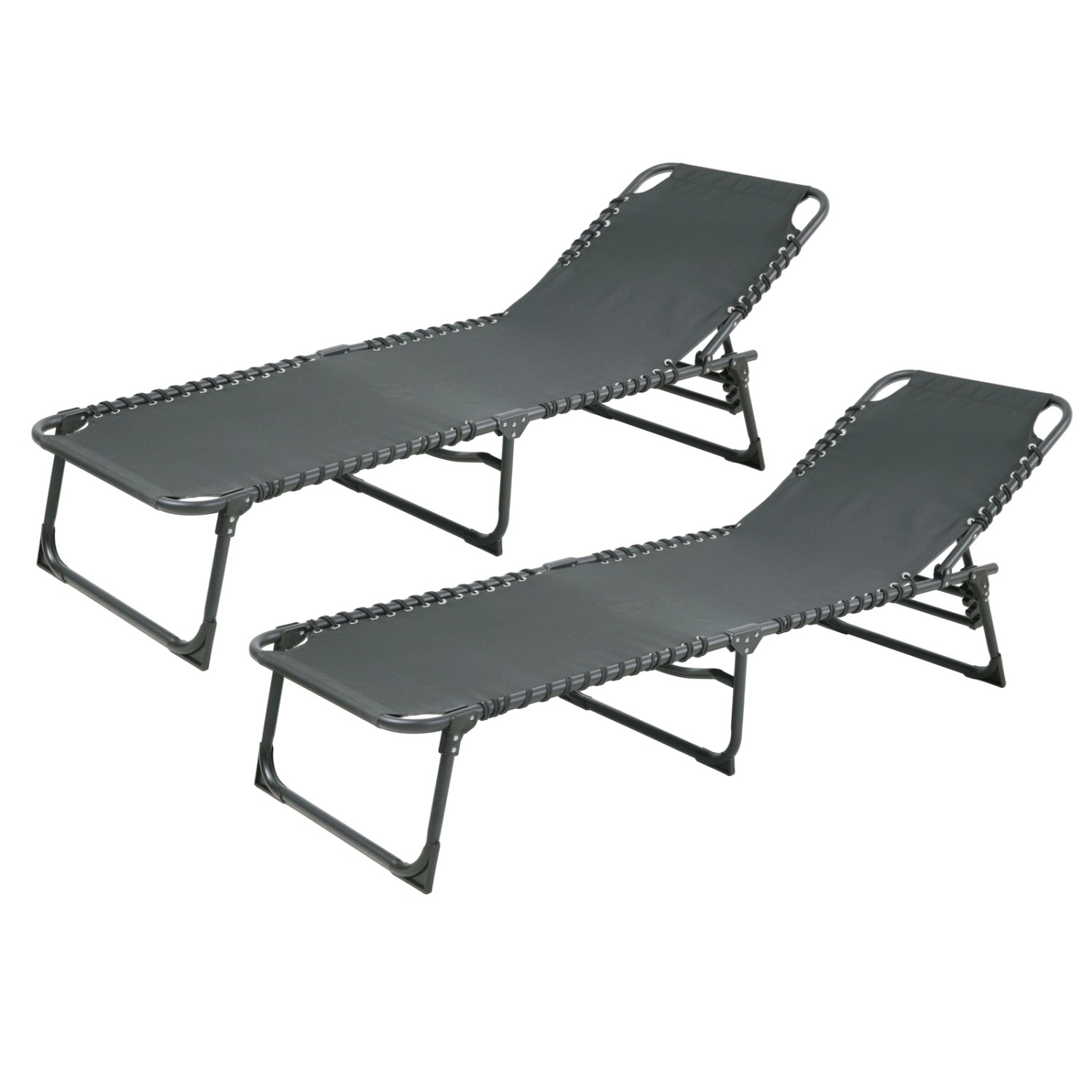Svita 2er Set Gartenliege Sonnenliege Klappbar Verstellbar Dunkelgrau Svita 2er Set Gartenliege Sonnenliege Klappbar Verstellbar Dunkelgrau von SVITA