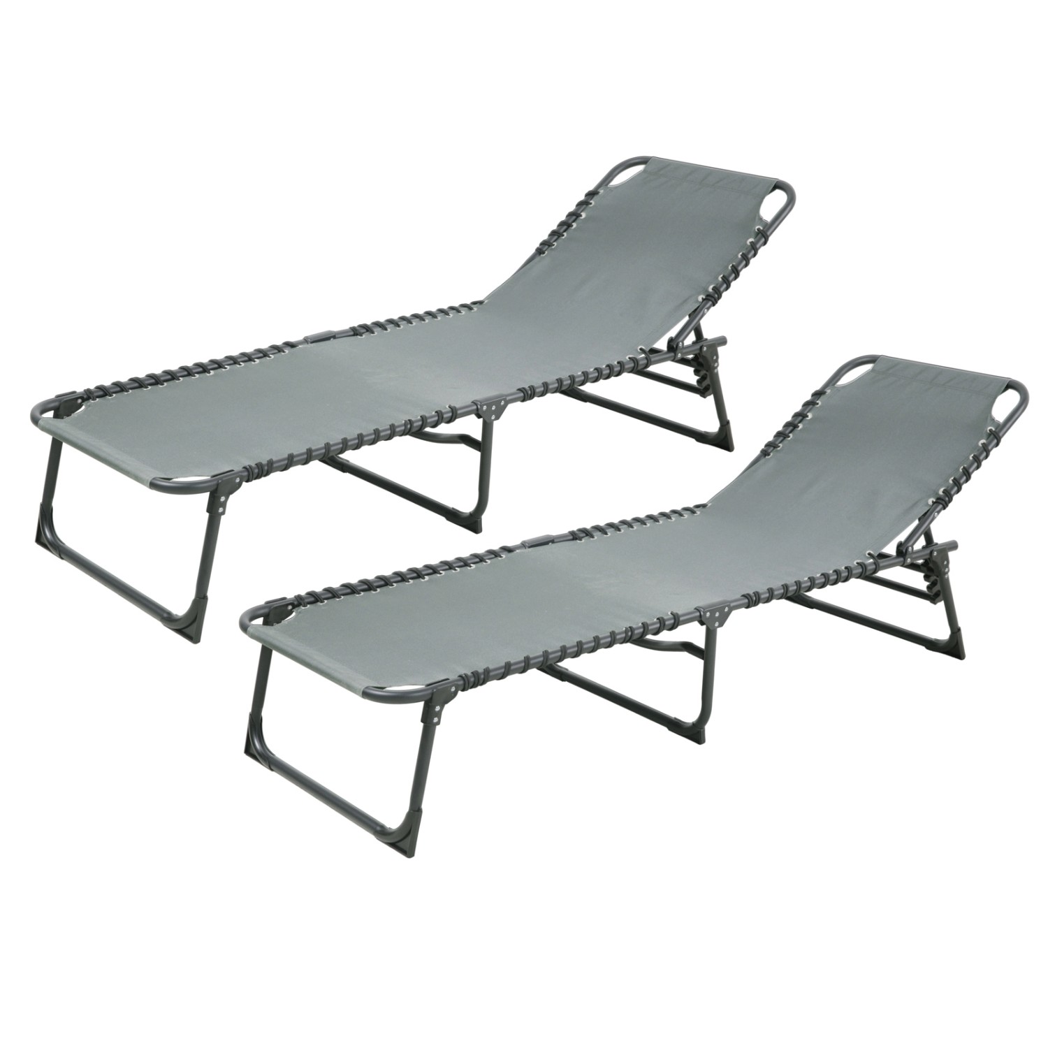 Svita 2er Set Gartenliege Sonnenliege Klappbar Verstellbar Hellgrau Svita 2er Set Gartenliege Sonnenliege Klappbar Verstellbar Hellgrau von SVITA