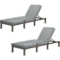 SVITA PEACH Gartenliege Sonnenliege Polsterauflage Klappbar Polyrattan Grau SVITA PEACH Gartenliege Sonnenliege Polsterauflage Klappbar Polyrattan Grau von SVITA