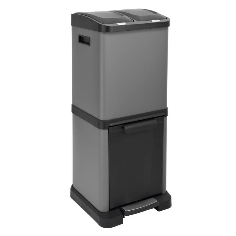 Svita 3xcombo 32L Mülleimer Mülltrennsystem Abfalleimer Mit Fächern Grau Svita 3xcombo 32L Mülleimer Mülltrennsystem Abfalleimer Mit Fächern Grau von SVITA