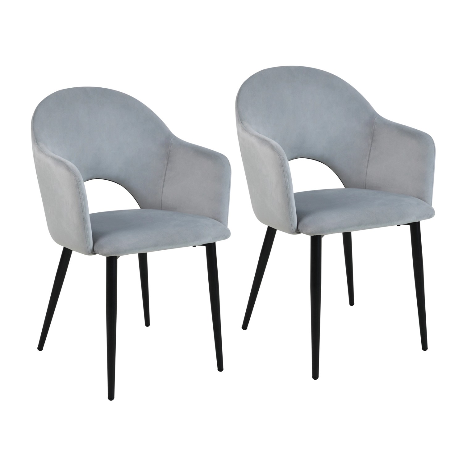 Svita Hailey 2er Set Esszimmerstühle Küchen-Sessel Gepolstert Samt Grau Svita Hailey 2er Set Esszimmerstühle Küchen-Sessel Gepolstert Samt Grau von SVITA