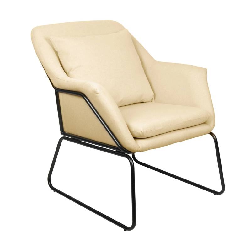 Svita Josie Loungesessel Gepolstert Mit Armlehne Metallgestell Stoffbezug Beige von SVITA
