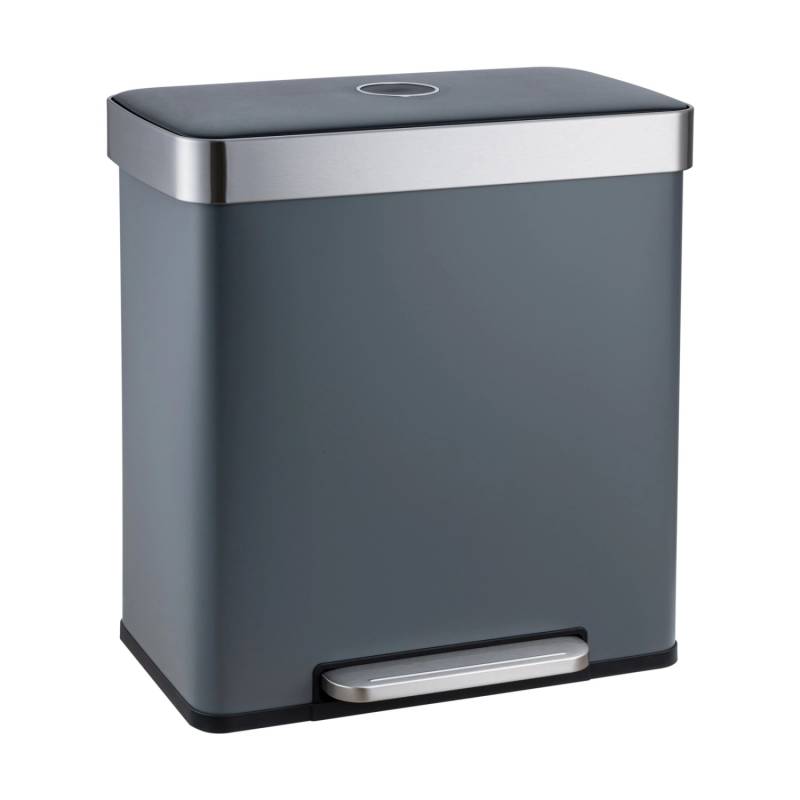 Svita LT2X30 Mülleimer 60l Treteimer 2 Fächer Mit Deckel Grau Svita LT2X30 Mülleimer 60l Treteimer 2 Fächer Mit Deckel Grau von SVITA