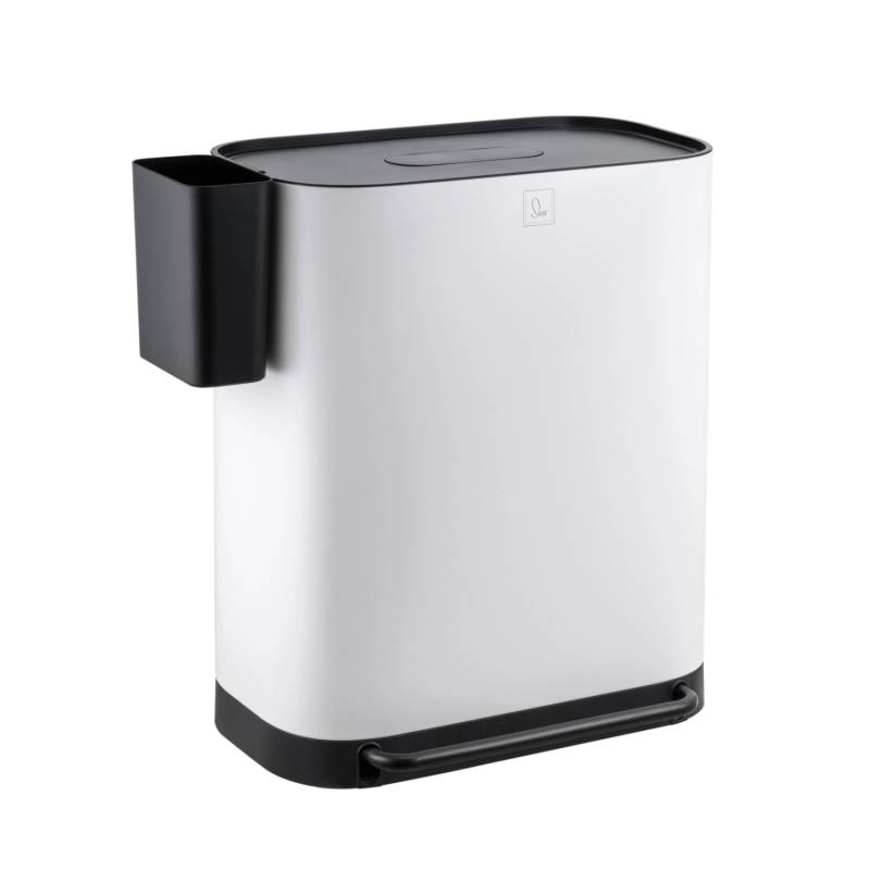 Svita MLT2X30 Mülleimer Treteimer 60l 2 Fächer Mit Deckel Weiß von SVITA