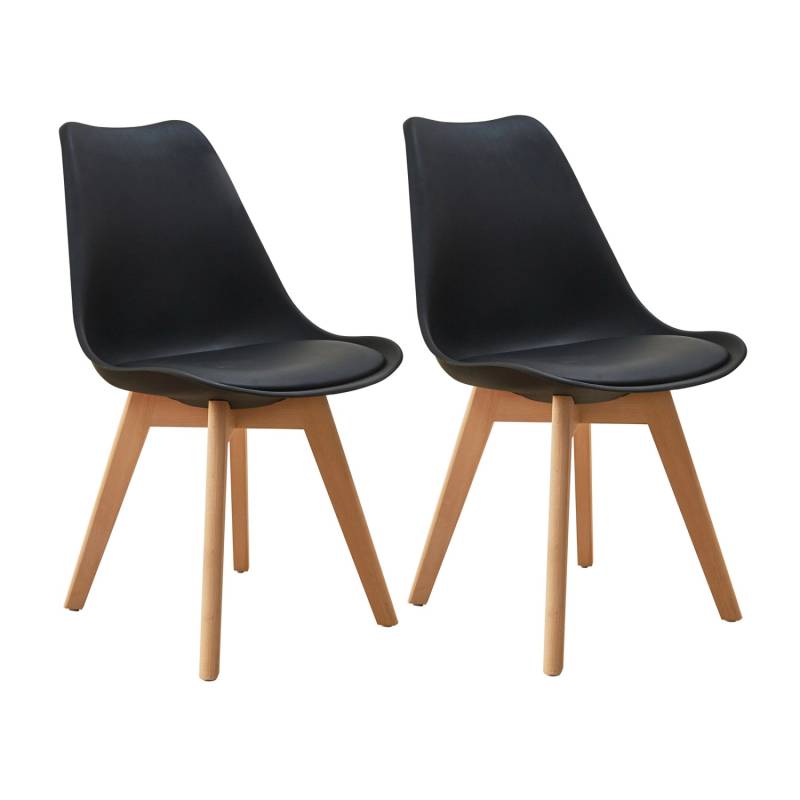 Svita Mats 2er Set Esszimmerstühle Küchenstühle Holz Lehne Kunstleder Schwarz Svita Mats 2er Set Esszimmerstühle Küchenstühle Holz Lehne Kunstleder Schwarz von SVITA