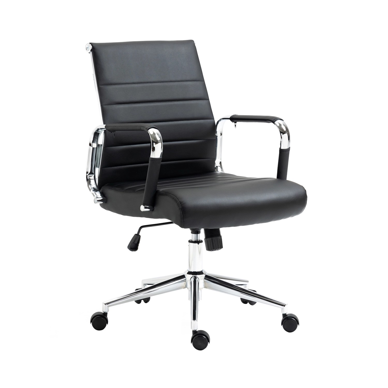 Svita Office Comfort Bürostuhl Schreibtischstuhl Drehstuhl Niedrige Rückenlehne Kunstleder Schwarz Svita Office Comfort Bürostuhl Schreibtischstuhl Drehstuhl Niedrige Rückenlehne Kunstleder Schwarz von SVITA