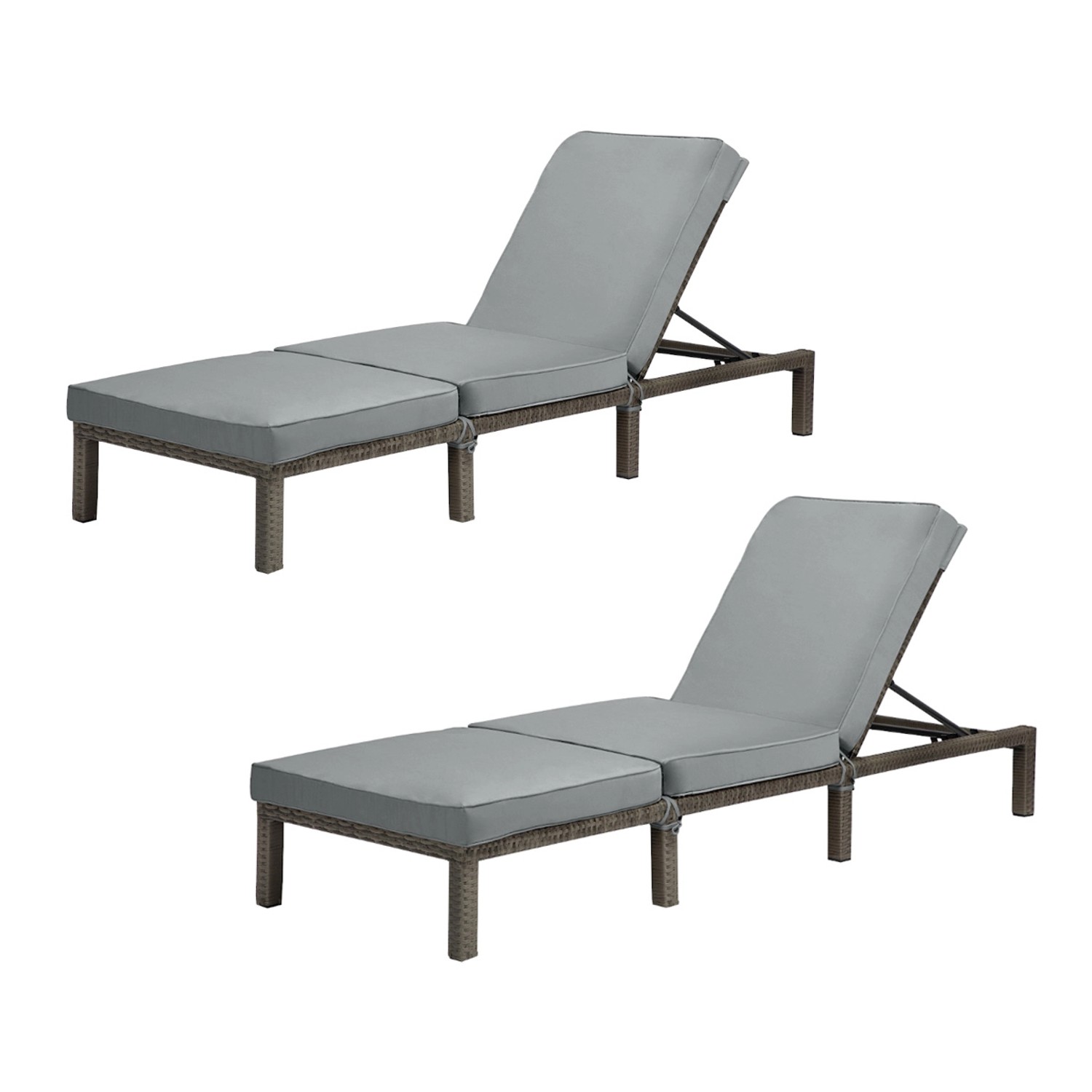 Svita Peach 2er Set Gartenliege mit Polster Klappbar Polyrattan Grau Svita Peach 2er Set Gartenliege mit Polster Klappbar Polyrattan Grau von SVITA