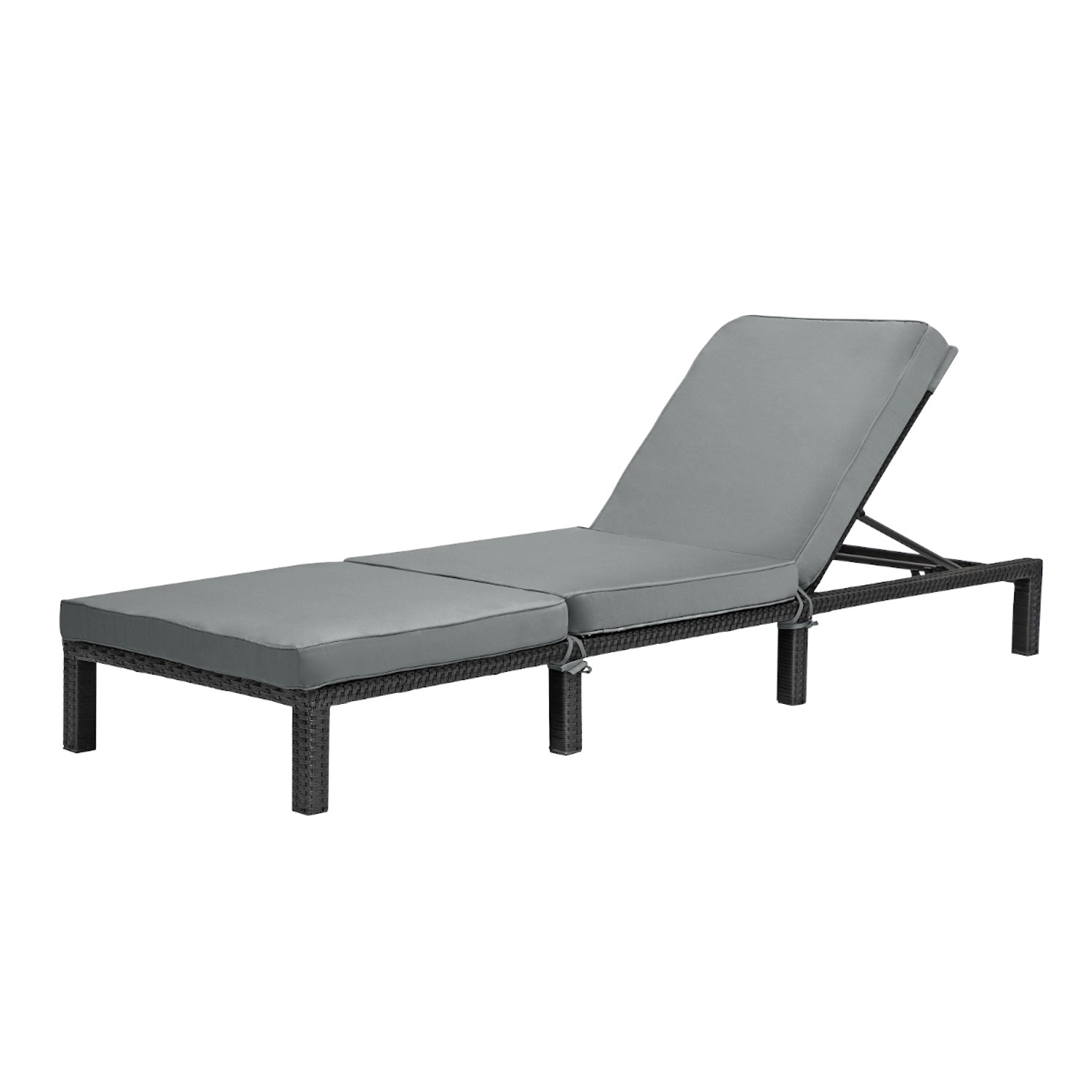 Svita Peach Gartenliege mit Polster Klappbar Polyrattan Schwarz Svita Peach Gartenliege mit Polster Klappbar Polyrattan Schwarz von SVITA