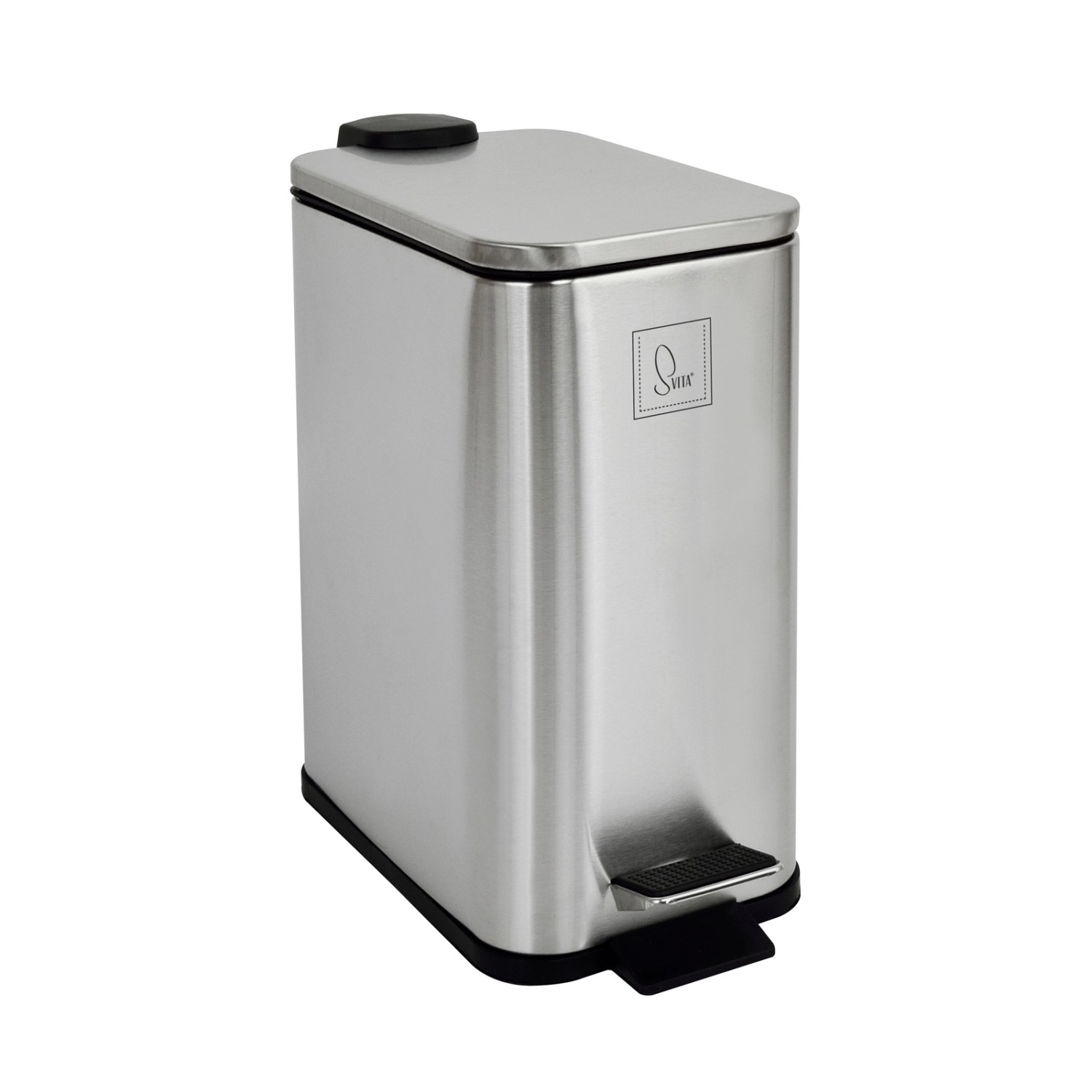 Svita ST5 Mülleimer Treteimer 5l Mit Inneneimer Softclose Rechteckig Silber Svita ST5 Mülleimer Treteimer 5l Mit Inneneimer Softclose Rechteckig Silber von SVITA