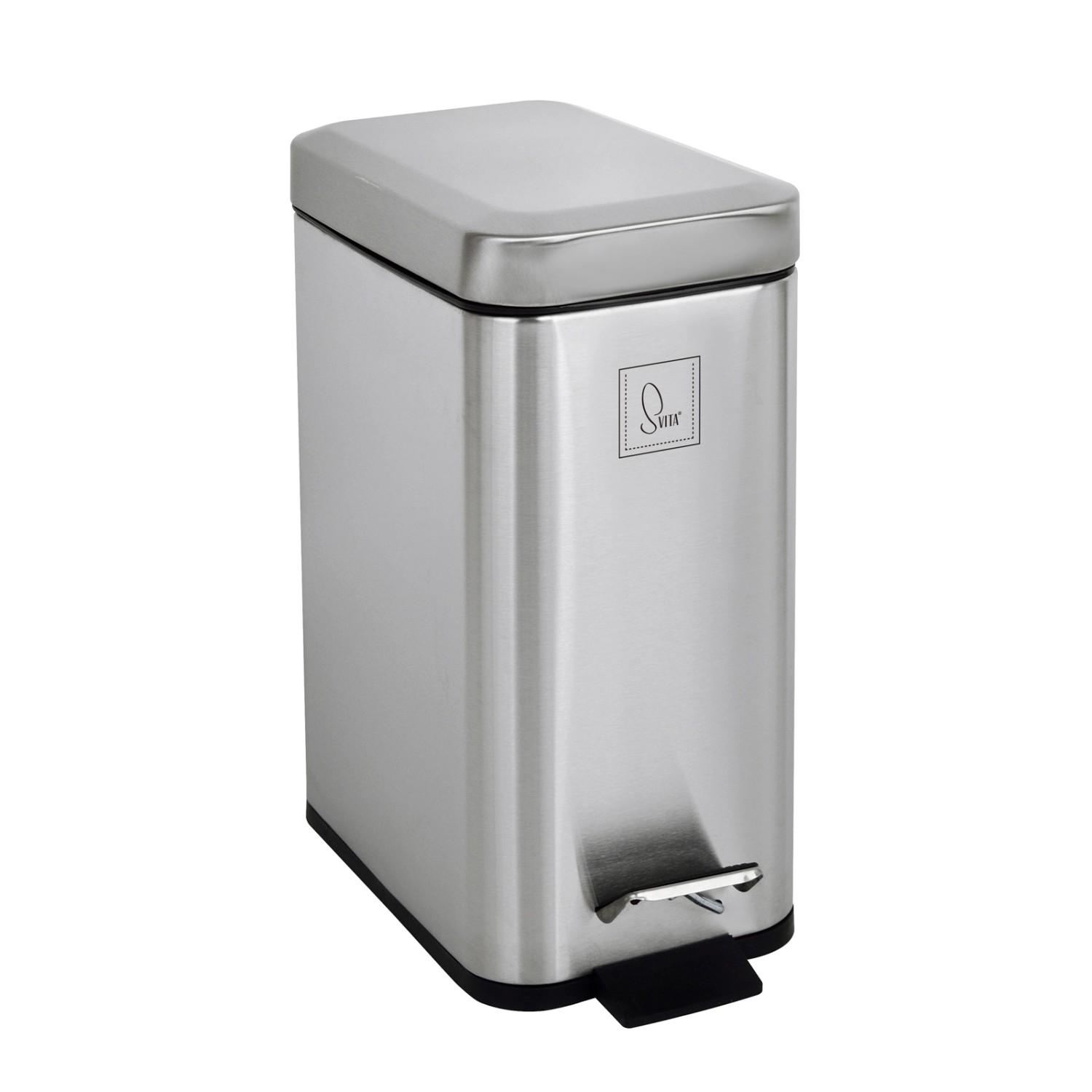 Svita STM5 Mülleimer Treteimer 5L Inklusive Inneneimer Softclose-Deckel Silber von SVITA