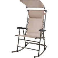 Svita - Schaukelstuhl faltbar Outdoor mit Sonnenschutz Kopfstütze Armlehne Beige von SVITA