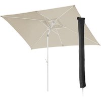Sonnenschirm Set 3x2m Balkonschirm rechteckig mit Sonnenschutz Matt Schutzhülle Beige - Svita von SVITA