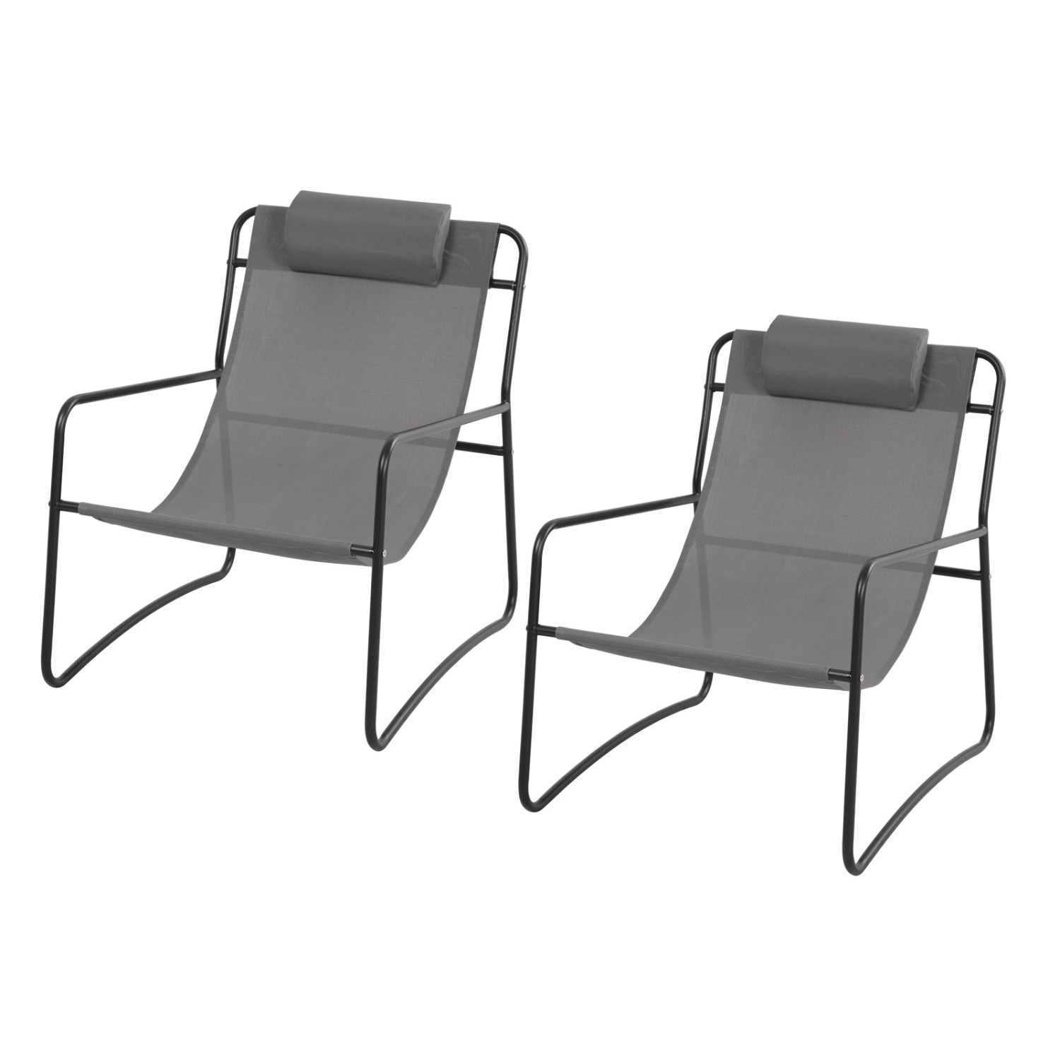 Svita Sveio 2er Set Outdoor Relaxsessel Gartenstuhl Mit Kissen Liegestuhl Dunkelgrau Svita Sveio 2er Set Outdoor Relaxsessel Gartenstuhl Mit Kissen Liegestuhl Dunkelgrau von SVITA