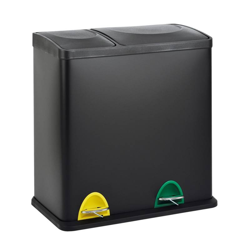 Svita TC2Combo35 Mülleimer 35 Liter 12+23l Treteimer Trennsystem Küche Schwarz von SVITA