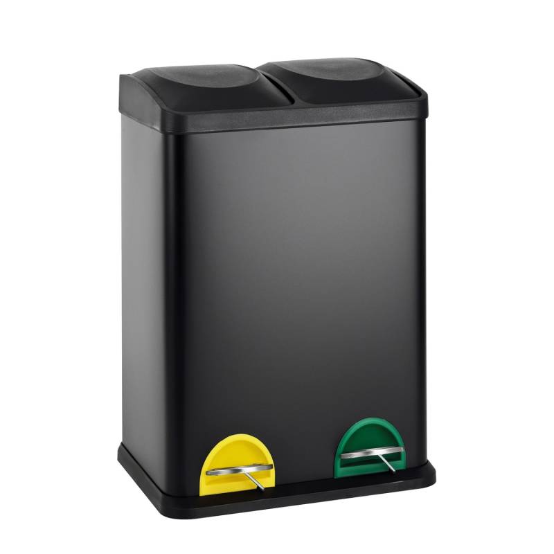 Svita TC2X20 Kücheneimer Office 40L Trennmülleimer Mülltrennung Schwarz von SVITA