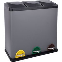 Svita - TC3x20 Mülleimer Grau 60L 3x20 Liter Treteimer Mülltrennung Abfalleimer Svita - TC3x20 Mülleimer Grau 60L 3x20 Liter Treteimer Mülltrennung Abfalleimer von SVITA