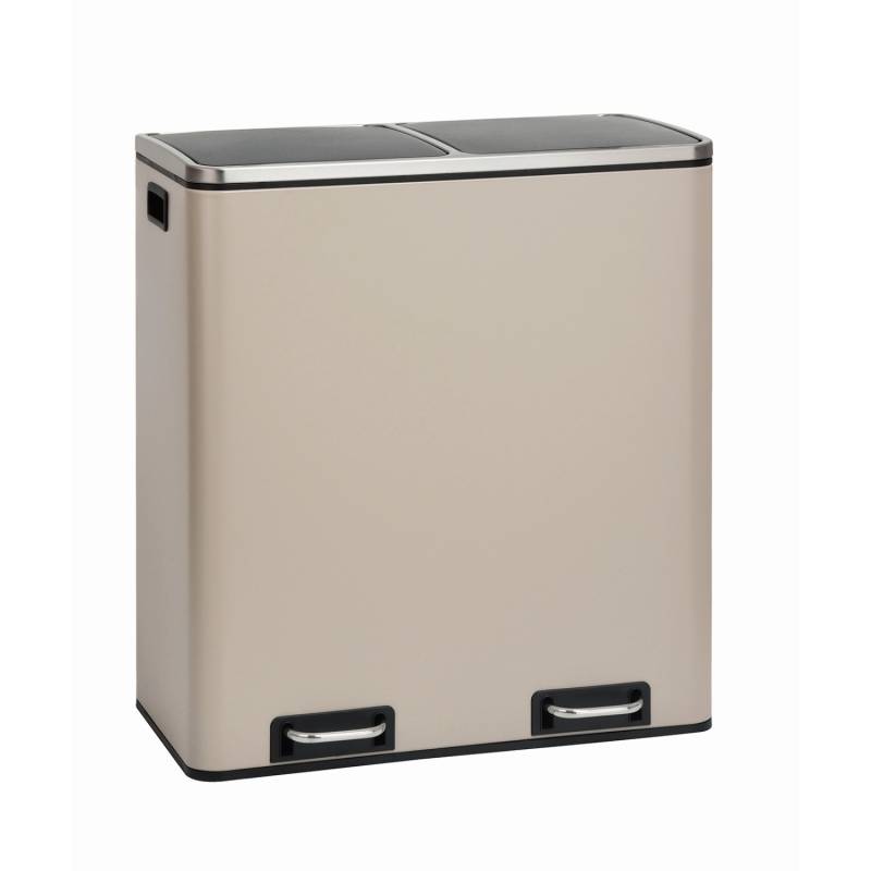 Svita TM2X30 Treteimer 60 Liter Abfalleimer Mülleimer Design Mülltrennung Papierkorb Küchen-Ordnung Trennsystem Taupe von SVITA