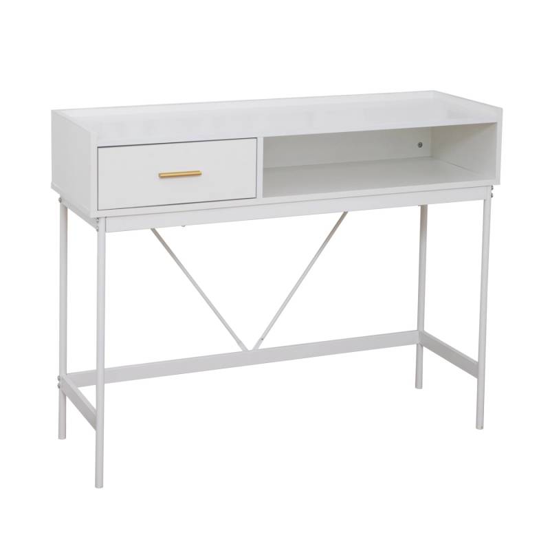 Svita Valeo Konsolentisch Schmal Mit Ablage Standregal Flurtisch Mit Schublade Weiß von SVITA