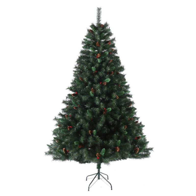 Svita Weihnachtsbaum Künstlich Mit Tannenzapfen Und Beeren 1017 Zweig-Spitzen Inkl. Ständer Luvi-Nadeln 210cm von SVITA