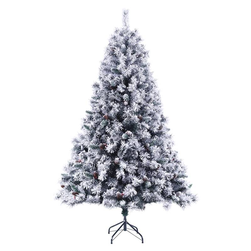 Svita Weihnachtsbaum Künstlich Schnee Mit Tannenzapfen Und Beeren 1017 Zweig-Spitzen Inkl. Ständer Luvi-Nadeln 210cm von SVITA