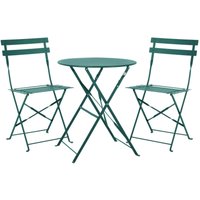 Berlin Balkonmöbel Bistroset Stuhl Tisch Garten Bistro Cafe Metall Klappmöbel Dunkelgrün - Svita von SVITA