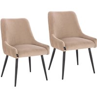 Isabelle 2er Set Esszimmerstühle Polsterstuhl Rückenlehne Samt Taupe - Svita Isabelle 2er Set Esszimmerstühle Polsterstuhl Rückenlehne Samt Taupe - Svita von SVITA