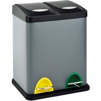 TC2X8 Mülleimer 16 Liter 2x8L doppelt Kücheneimer Treteimer Grau - Svita TC2X8 Mülleimer 16 Liter 2x8L doppelt Kücheneimer Treteimer Grau - Svita von SVITA