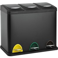 TC3X8 24 l Treteimer Abfalleimer Mülleimer Pulverbeschichteter Stahl Schwarz - Svita von SVITA