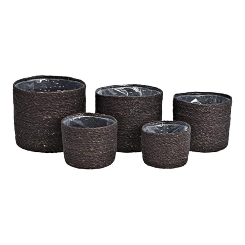 SVJ Bloempotten Aufbewahrungsbox – 20 x 20 x 18 cm – Natur – Schwarz – 5 Stück von SVJ