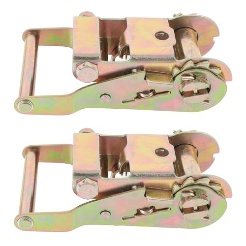 2pcs Ratchet -Krawattenschnalle, 1,5 -Zoll -Kohlenstoffstahl 2500 kgs Zugkraft Randgürtel -Ratschenspanner -Spanner von SVKMuuiYG