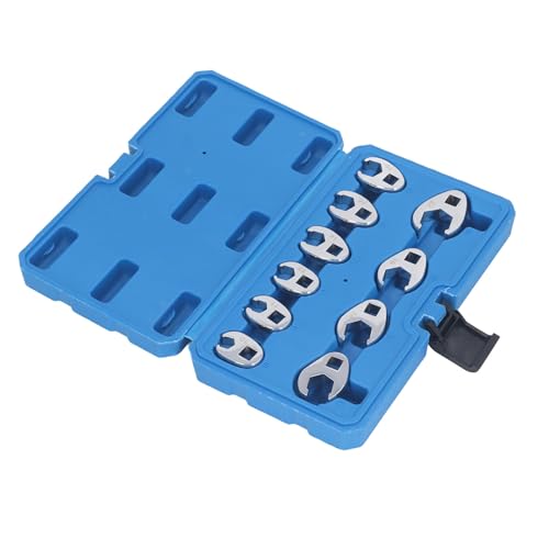 Crowfoot Schraubenschlüssel Set Metric Open End Spanner, 10Pcs 3/8 Drive Tubing SAE Flare Nut Ratcheting Tool 10‑22mm for Car Repair von SVKMuuiYG