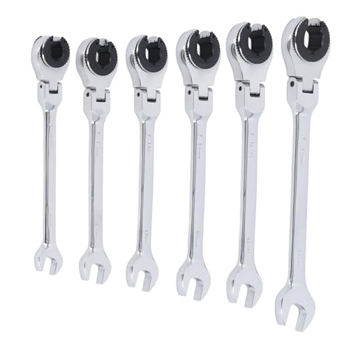 Ratschenschlüsselset, 6pcs 10 bis 17 mm Metrik Open FLE X Kopf 72 Zähne Zahnrad Einstellbarer Schlauch Ratschenschlüsselset, 6pcs 10 bis 17 mm Metrik Open FLE X Kopf 72 Zähne Zahnrad Einstellbarer Schlauch von SVKMuuiYG
