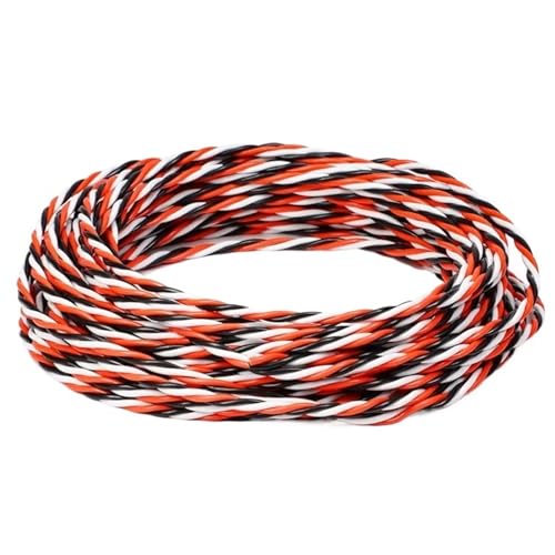 SVKVBNLNGK 1~50 m Servo-Verlängerungskabel, verdrillt, 26/22 AWG, 30/60 Kerne, RC-Flugzeugzubehör, verdrilltes Kabel, Anschlusskabel, Kupferdraht Draht(Black Red White,10 METERS_22AWG) von SVKVBNLNGK