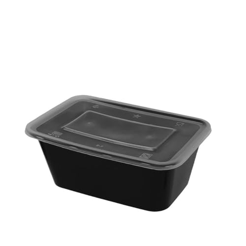 SVKVBNLNGK 10/30 Stück schwarze Einweg-Lebensmittelboxen, Obstsalatbehälter for Deckel, Sandwiches, Lunchbox for Mitnehmen, auslaufsichere Aufbewahrungsbox for den Kühlschrank Lunch-Box(870ml,10Pack) von SVKVBNLNGK