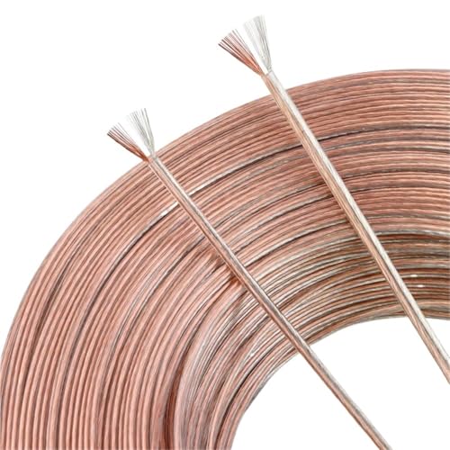 SVKVBNLNGK 10/50m UL2468 Transparent 2Pin Mantel Netzkabel 16/18/20/22/24/26/28/30 AWG PVC Isolierte Audio Lautsprecher Kabel Led Draht Linie Draht(Gold-Sliver,5 ME_24AWG (0.2MM2)) von SVKVBNLNGK