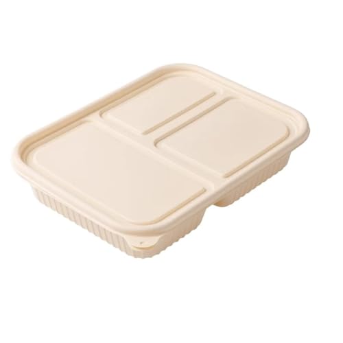 SVKVBNLNGK 10 stücke Einweg-mittagessen box Abbaubar mahlzeit prep container teiler besteck mikrowelle geeignet bento lebensmittel tablett for deckel Küchengeschirr Lunch-Box(3 grids) von SVKVBNLNGK