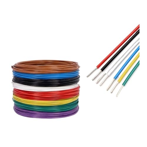 SVKVBNLNGK 10M UL1332 PTFE-Draht 300V FEP-isoliertes 30 28 26 24 22 20 18 16 AWG verzinntes Kupferkabel for 3D-Drucker Draht(Purple,10 METERS_30AWG) von SVKVBNLNGK